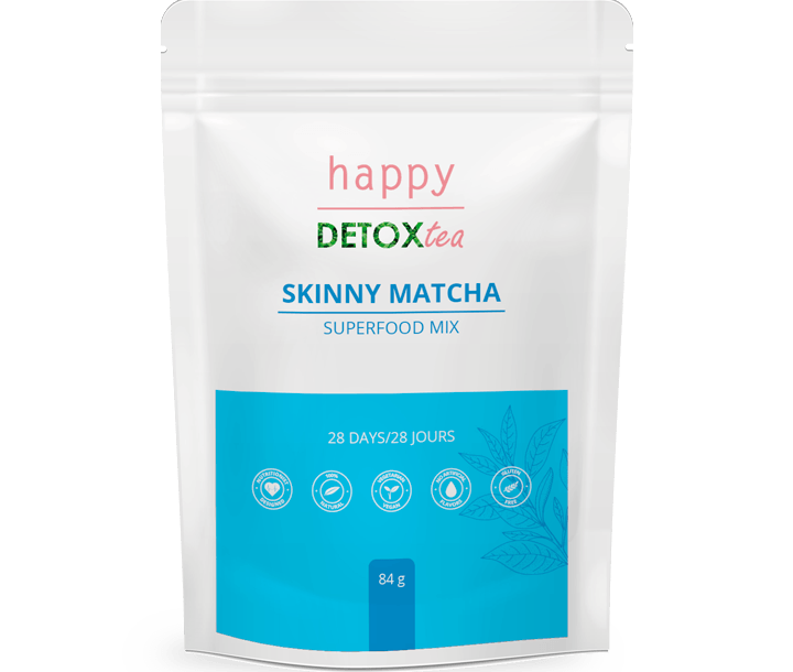 Thé Matcha Minceur Mangue et Fraise - Thé Matcha Slim - Perte de poids -  Happy Detox Tea - Cure de 4 semaines - 84g